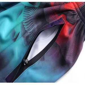 Pantalones cortos informales para correr para hombre, para gimnasio, deportes, transpirables, para entrenamiento físico, con cordón bordado, estampado antiarrugas medio - Product Image 4