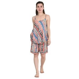 <b>Silky</b> Sari Pyjama Kimono Cami <b>Top</b> Boxer Set Luxury Boho 3 Night Suit Sleep Wear Royal Beach Cover Cardigan Swimsuit Cover Ups - Product Image 3