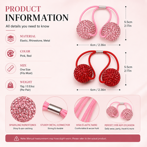 Nouvelle version coréenne : Élastiques à cheveux brillants en strass, noués, en forme de boule, pour femmes - Product Image 4