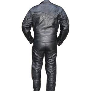M Motorcycle Riding Racing Track Suit con relleno All Leather Drag Suit-Negro, mediano-2 piezas - Product Image 5