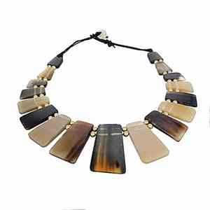 Conjunto de collar de cuerno de búfalo moderno más vendido, regalo personal en forma de trapecio Rosa Pastel hecho a mano - Product Image 3