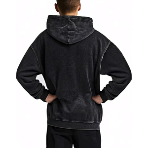 Pull Hommes À Capuche OEM Hommes Sweat 100% Coton Blanc Poids Lourd Surdimensionné Pull À Capuche - Product Image 6