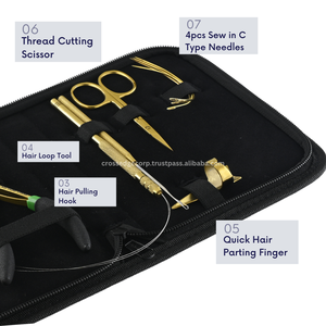 Outil de boucle pour extensions de cheveux en gros avec 3 fils supplémentaires et pince nano-dissolvante en acier inoxydable et kit d'outils pour mini ciseaux - Product Image 4