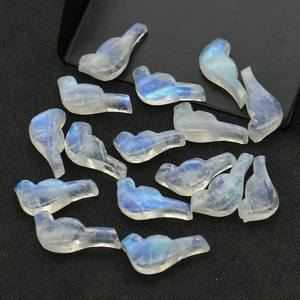 Dijes de Piedras Preciosas Sueltas Talladas a Mano con Forma de Pájaro de Piedra Lunar Arcoíris para Joyería, 15x7 17x7 MM - Product Image 2