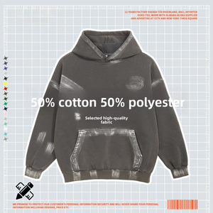 CP personalizado de gran tamaño sudaderas con capucha fabricante Splatter pintura a mano ropa de calle sudaderas con capucha para hombres caja pulóver Sudadera con capucha DDP envío - Product Image 2