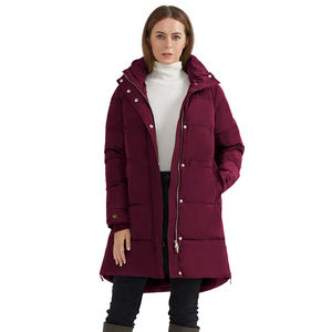 เสื้อแจ็คเก็ตฤดูหนาวสำหรับผู้หญิง มีฮู้ด สไตล์ลำลอง สีพื้น เอวธรรมชาติ แขนยาว ป้องกันไฟฟ้าสถิต สไตล์วินเทจ - Product Image 5