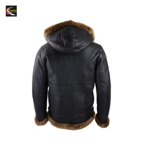 แจ็คเก็ตหนังแกะแท้สำหรับผู้ชายหนังแกะแท้สีน้ำตาล - Product Image 2