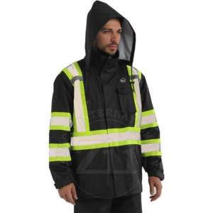 Chaqueta con Capucha Reflectante de Alta Visibilidad con LED Aislante para Invierno para Hombre, Ropa de Trabajo Impermeable, ANSI Clase 1, Logotipo Personalizado de Seguridad - Product Image 2