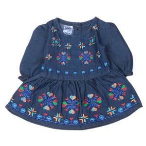 Robe en jean brodée pour nouveau-nées - Bleu foncé - Product Image 4