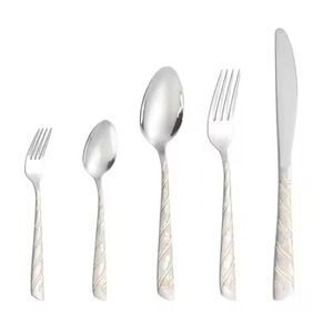 Ensemble de couverts haut de gamme en acier inoxydable, fourchette, couteau, cuillère pour hôtel, restaurant, maison, vaisselle de table - Product Image 5