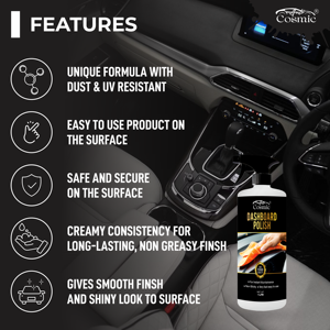Autocosmic Premium Car Dashboard Polish 500ml Crema Brillo y protección de alto brillo - Product Image 4