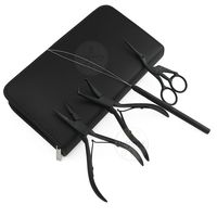 Ensemble de 3 pinces de haute qualité pour extensions de cheveux, crochet à perles, ciseaux |   Kit d'outils en acier inoxydable (usage en salon, garantie 1 an) LUMINEX