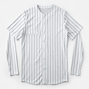 เสื้อเจอร์ซีย์เล่นกีฬาเสื้อเบสบอลมีกระดุมเสื้อกีฬาคอวีแขนสั้นพิมพ์ลาย - Product Image 6