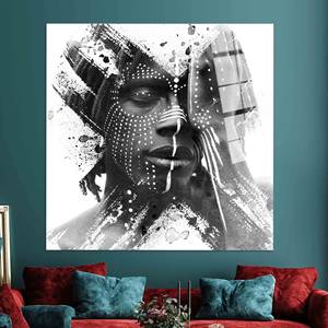 Arte en Lienzo con Retrato Africano Impreso Personalizado: Elegante Decoración para el Hogar, Arte en Vidrio Templado - Product Image 1
