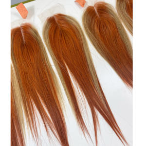 5*5 HD Cierre de encaje Cabello Virgen de la mejor calidad Paquetes de cabello personalizados Máquina Genius Trama doble Color de piano teñido vietnamita - Product Image 3