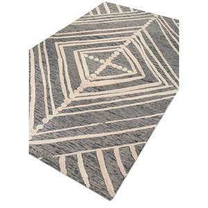 Tapis en laine et viscose à motifs géométriques gris et noir, tufté à la main, pour la maison Tra-14746 - Product Image 2