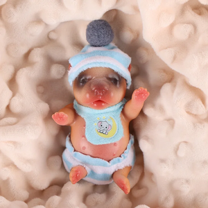 Muñeca de <span class=keywords><strong>Cerdo</strong></span> de Silicona Realista de 4.5 Pulgadas de Babeside, Juguete de Moda para Manualidades, Mini Animal Pintado a Mano para Niños, Juego Creativo - Product Image 3