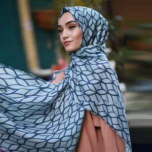 Neue islamische Kleidung muslimische Kleidung geometrisch bedruckte Kopf bedeckung Frauen Hijab Schal Kopftuch Designs