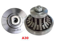Mata Bor Profil Berlian Sintered Segmented Bentuk-A dengan Tepi Melengkung untuk Granit Marmer Batu M14 5/8"-11 Mesin Gerinda Sudut