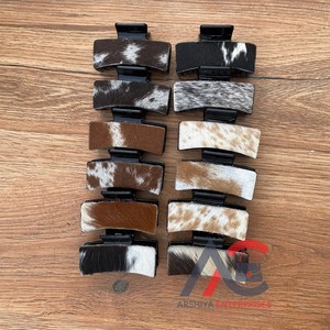 New Genuine Leather <b>Hair</b> <b>Claw</b> Western Cowhide Leather <b>Hair</b> <b>Clips</b> Custom Leather <b>Hair</b> Barrette Women's Gifts Cowgirl <b>Claw</b> <b>Clips</b> - Product Image 1