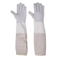 Imker handschuhe Imkerei handschuhe Leder Ziegenleder Mesh Bee Keeping Belüftete Langarm-Imkerei ausrüstung