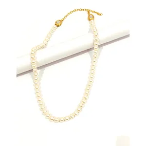 <b>Single</b> Line Cream Pearl Necklace Set - Product Image 1