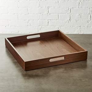 Wholesale Custom Large Small Size Rustic Brown Round Walnut <b>Wood</b> <b>Serving</b> Food <b>Tray</b> with Handles SARVING <b>TRAYS</b> NATURAL - Product Image 3