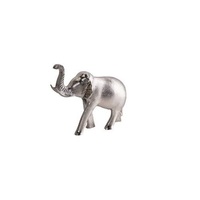 Statue d'éléphant en fer plaqué argent, style Art déco, faite à la main, figurine pour la prospérité et la décoration intérieure