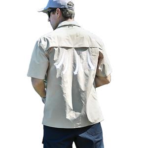 Camisas de pesca transpirables de secado rápido con botones de calidad superior Camisas de senderismo de pesca de manga corta con múltiples bolsillos - Product Image 4
