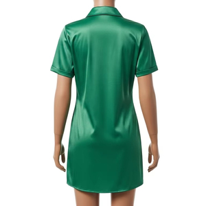 Satin Club robes pour femmes élégant moulante Mini robe sans manches fête porter tissu lisse Sexy soirée Cocktail tenue - Product Image 3