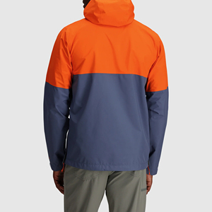 Veste coupe-vent légère en toile pour homme - Respirante, imperméable, col montant avec logo frontal pour activités de plein air - Product Image 5