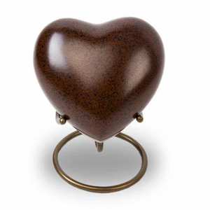 Op. uality Brass Keepsake RN Eart haped RN With etal tand Fo Uman Ashes ememorial ununceral uplies Rass Metal RN - Product Image 5