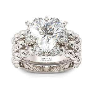 Jeulia Interchangeable Trillion Cut Sterling Silver <b>Skull</b> <b>Ring</b>-Fashion Jewelry Set - Product Image 3