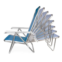 Chaise de plage pliable en aluminium avec tissu en maille, légère, portable, 8 positions inclinables, allongement plat, pour le camping en plein air, les voyages