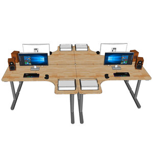 Juego de Escritorios Esquineros en Forma de L TIO HBTO015, 4 Unidades, Diseño Contemporáneo de Lujo, Patas de Hierro y Melamina, para Estudio, Cocinas Modernas y Oficinas - Product Image 5