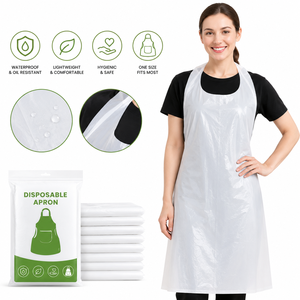 Kangle High Quality <b>Disposable</b> Plain Lightweight LDPE Waterproof Sleeveless <b>Apron</b> for Restaurant Kitchen Cleaning Food Service - Product Image 1