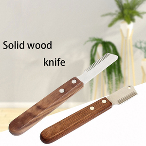 Cuchillo para pelar mascotas de acero inoxidable y madera duradero, herramienta reutilizable para quitar el pelo para animales pequeños y conejos - Product Image 2