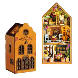 ชุดของเล่นไม้ DIY Maison De Poupe สำหรับเด็ก ชุดเฟอร์นิเจอร์จิ๋วเจ้าหญิง สำหรับเด็กผู้ชายเล่นบทบาทสมมติ พร้อมอุปกรณ์เสริมพลาสติก - Product Image 1