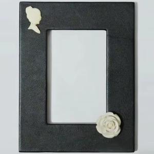 Cadres photo faits à la main Cadre photo en os et corne Cadres photo en bois couleur beige et noir - Product Image 3