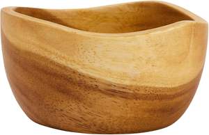 Ensemble de bols à salade en bois d'acacia à bordure naturelle, bols à fruits, décoration d'intérieur, cadeau de pendaison de crémaillère, taille personnalisée, couleur bois naturel - Product Image 5