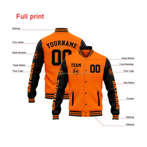 Chaqueta Varsity Exclusiva de Lana Personalizada con Logotipo Bordado en la Parte Delantera, Cuello Alto, Resistente al Viento, Transpirable, Marca Premium - Product Image 2