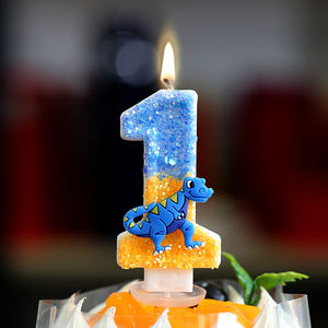 เทียนวันเกิดธีมไดโนเสาร์ทำด้วยมือสำหรับเด็กอุปกรณ์แต่งหน้าเค้กงานปาร์ตี้ - Product Image 6