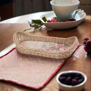 ถาดหวายไม้ไผ่ทรงสี่เหลี่ยมเป็นมิตรต่อสิ่งแวดล้อมผลิตในยุคกลางสำหรับตกแต่งบ้านร้านอาหารโรงแรมสำหรับห้องนั่งเล่น - Product Image 6