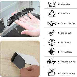 Halı kaymaz etiket kullanımlık yıkanabilir Anti kıvırma halı sabit kilim Mat bant tutucu köşe pedi çok amaçlı yamalar - Product Image 6