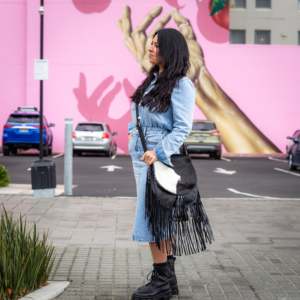 Nouveau Style occidental cheveux sur cacher en cuir véritable Dakota gland sacs à main magnétique dôme fermeture Boho femmes sacs à bandoulière en cuir - Product Image 4