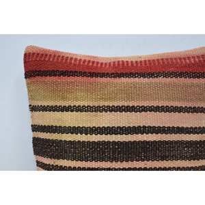 Oreiller en patchwork multicolore Kilim 14x14 pouces Coussin en laine tissée de luxe Feuilles moelleuses Vintage Accent décoratif de chevet - Product Image 2