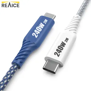 New Arrival 240W Type-C to Type-C 2M Soft Nylon charging cable