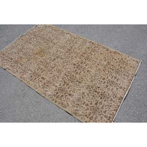 Vintage 3.8 X 6.3ft tapis turc Beige marron classique Patchwork laine tapis pour salon décorations 4m largeur Latex 9x12 - Product Image 2