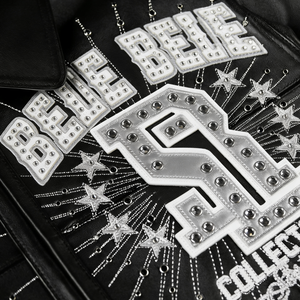 Op maat gemaakte heren applicatie geborduurde patches zware streetwear winter winddichte baseball varsity bomber lamsleren jas - Product Image 3