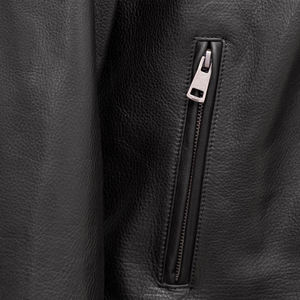 แจ็คเก็ตหนังราคาถูกคุณภาพสูง แจ็คเก็ตหนังสีดำ แจ็คเก็ตหนังฤดูหนาวสำหรับผู้ชาย - Product Image 3